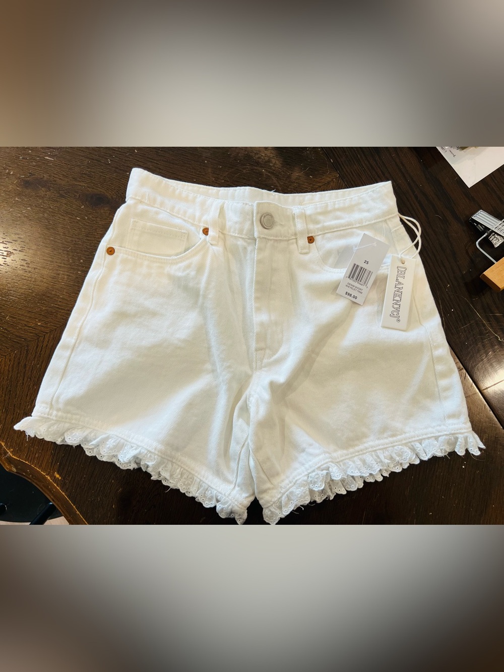 NWT Blank NYC Eyelet Trim Shorts